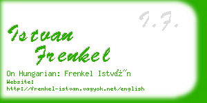 istvan frenkel business card